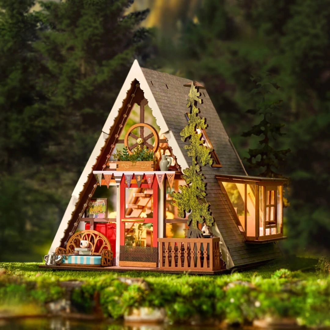 Rolife DG181 A-Frame Cabin – miniaturowa górska chatka DIY