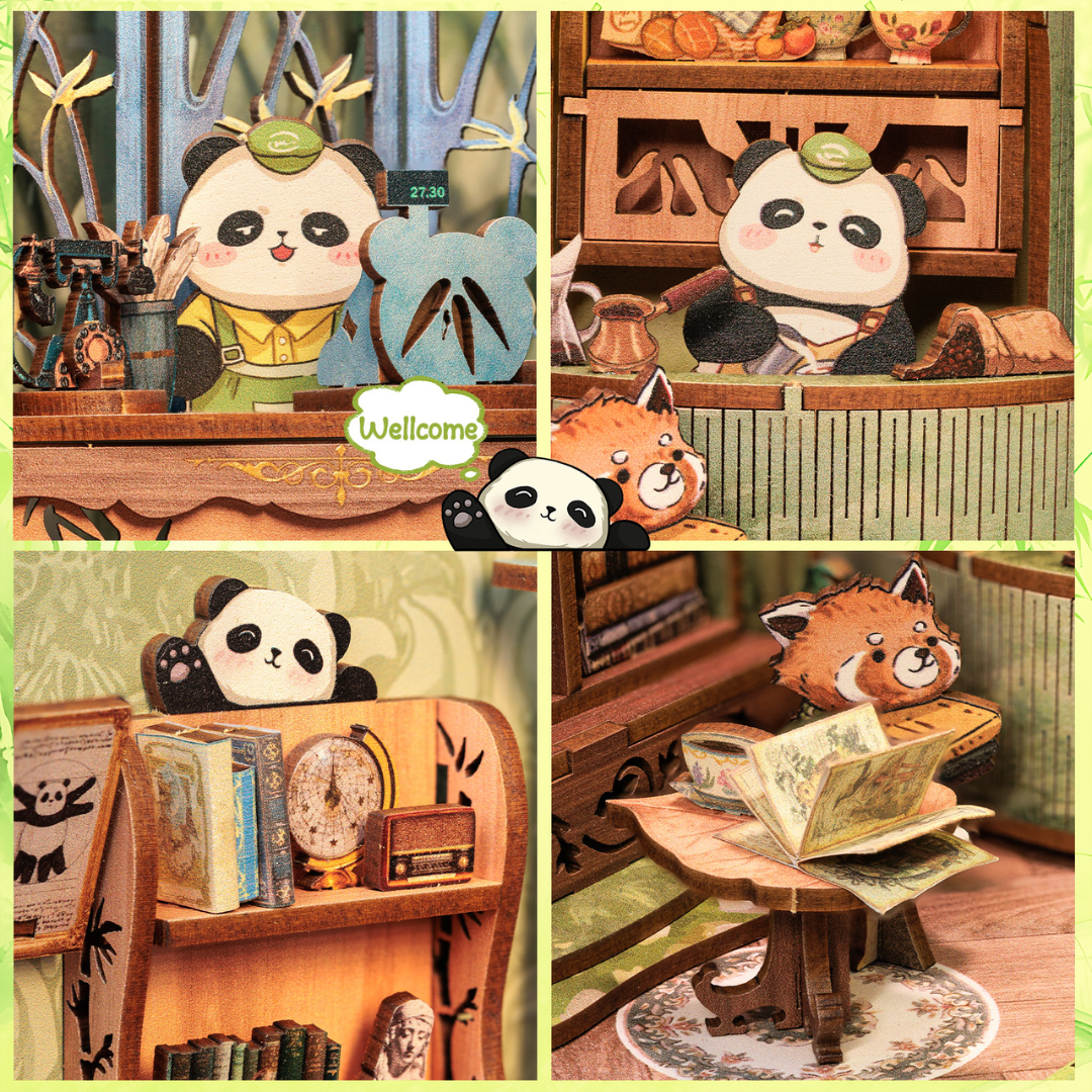 Światło i głębia sceny – DIY Book Nook - Panda Bookshop | Cutebee