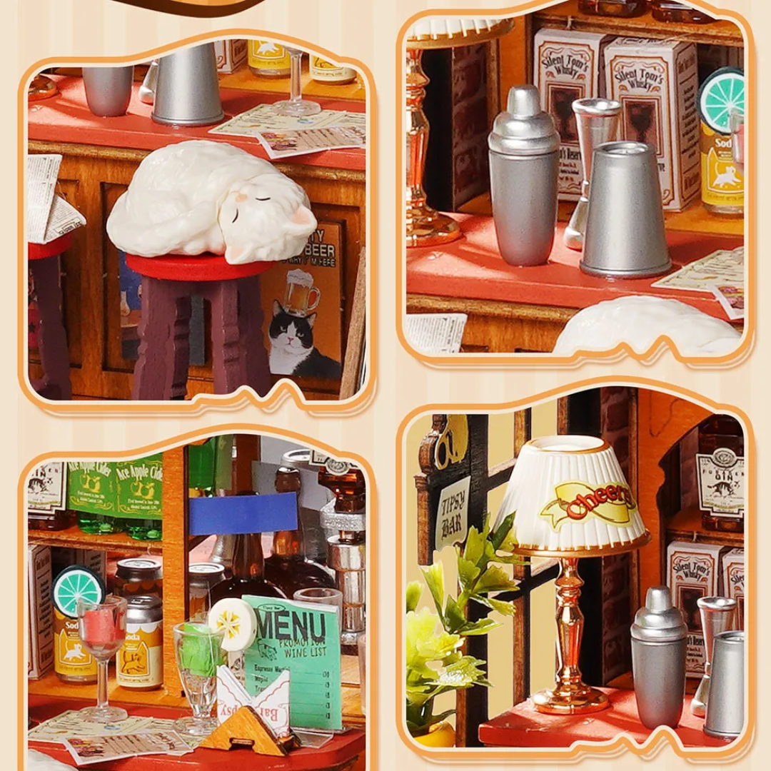 Klimat nocnego lokalu – Mini Domek 3D - Tipsy Cat Bar | Rolife