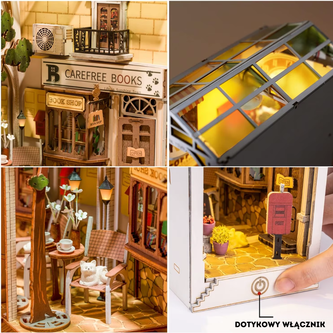 Uliczki pełne życia – DIY Book Nook - Sunshine Town | Robotime