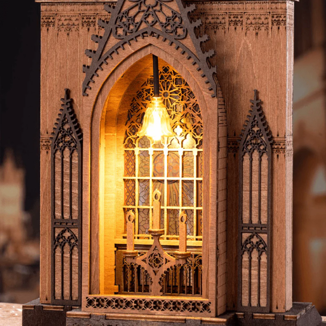 Mini Domek 3D - Twin-Tower Cathedral | Rolife – oświetlenie LED po zmroku