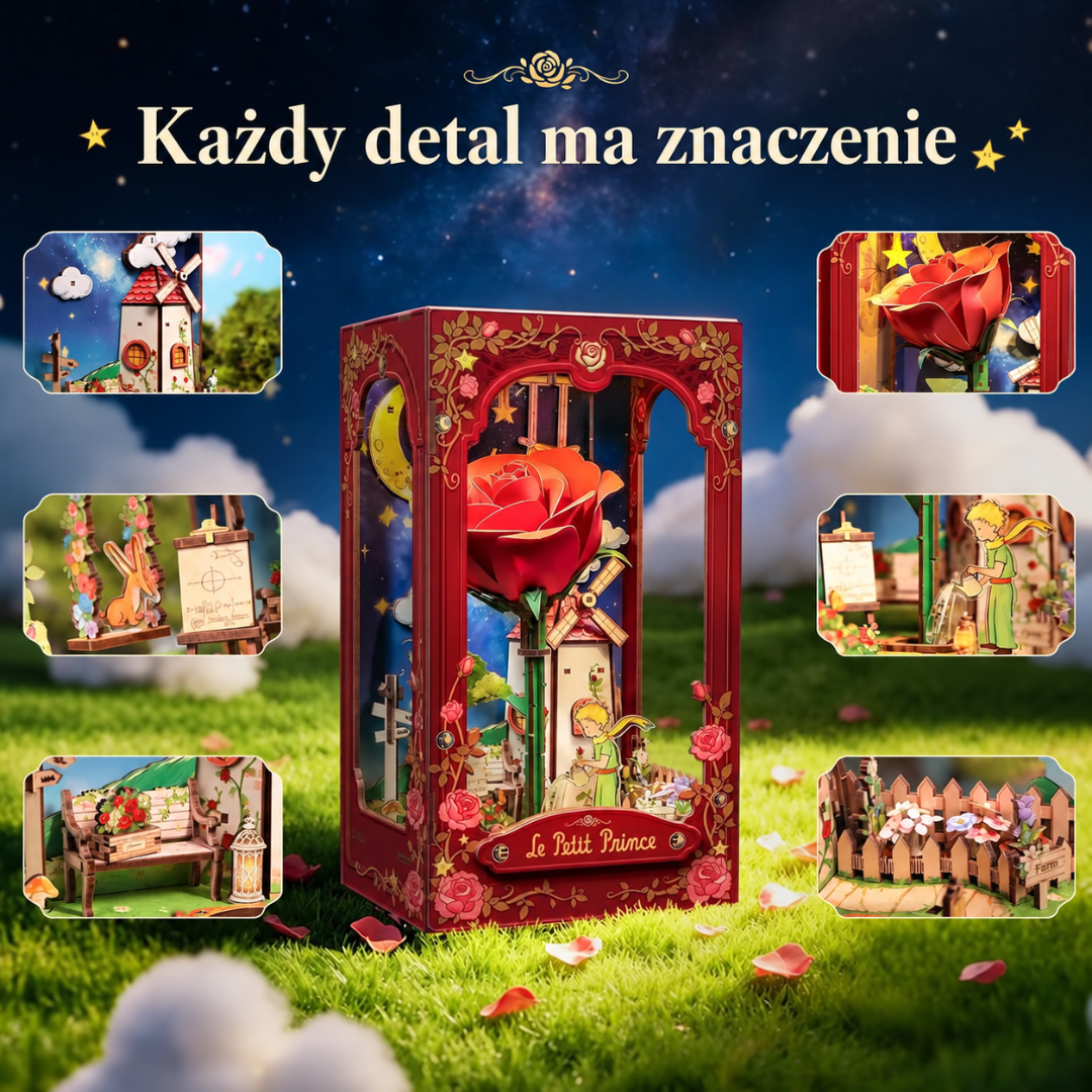Róża, która lśni po zmroku – My One and Only Rose – DIY Book Nook CuteBee | Puzzle 3D Prezent
