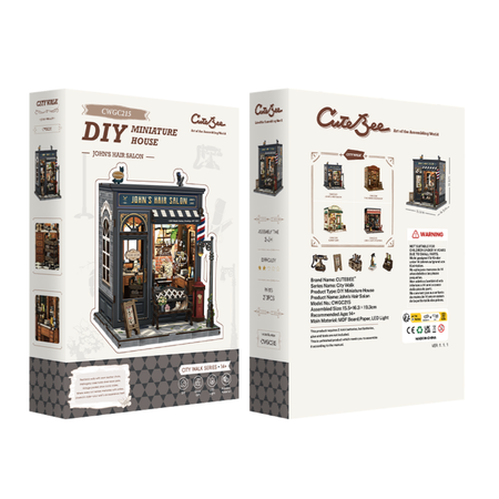 DIY Book Nook - Salon Fryzjerski | Cutebee Puzzle 3D