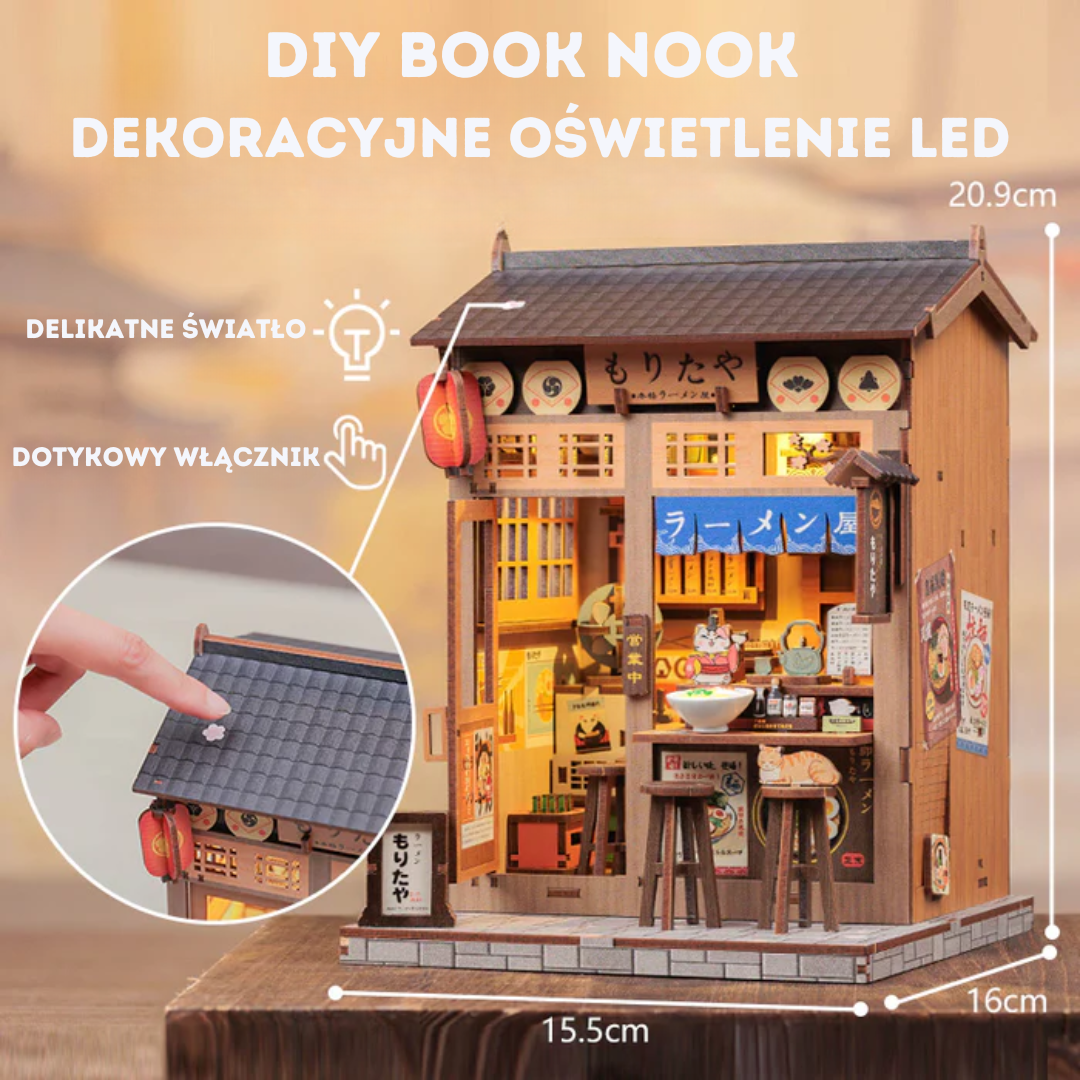 Morita Ramen Shop – DIY Book Nook Puzzle 3D | CuteBee – wymiary modelu