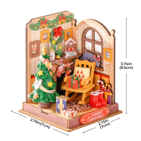 Mini Domek 3D - Christmas Fireplace | Rolife