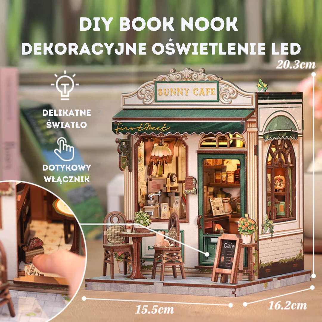DIY Book Nook - Sunny Cafe | Cutebee – wymiary modelu