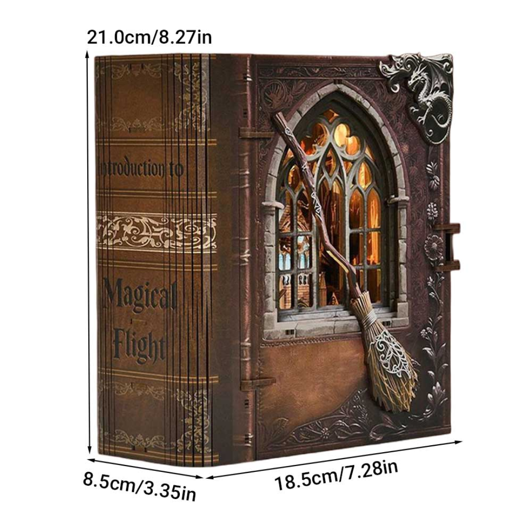 Magical Flight – DIY Book Nook Minicity | Puzzle 3D Prezent – wymiary modelu
