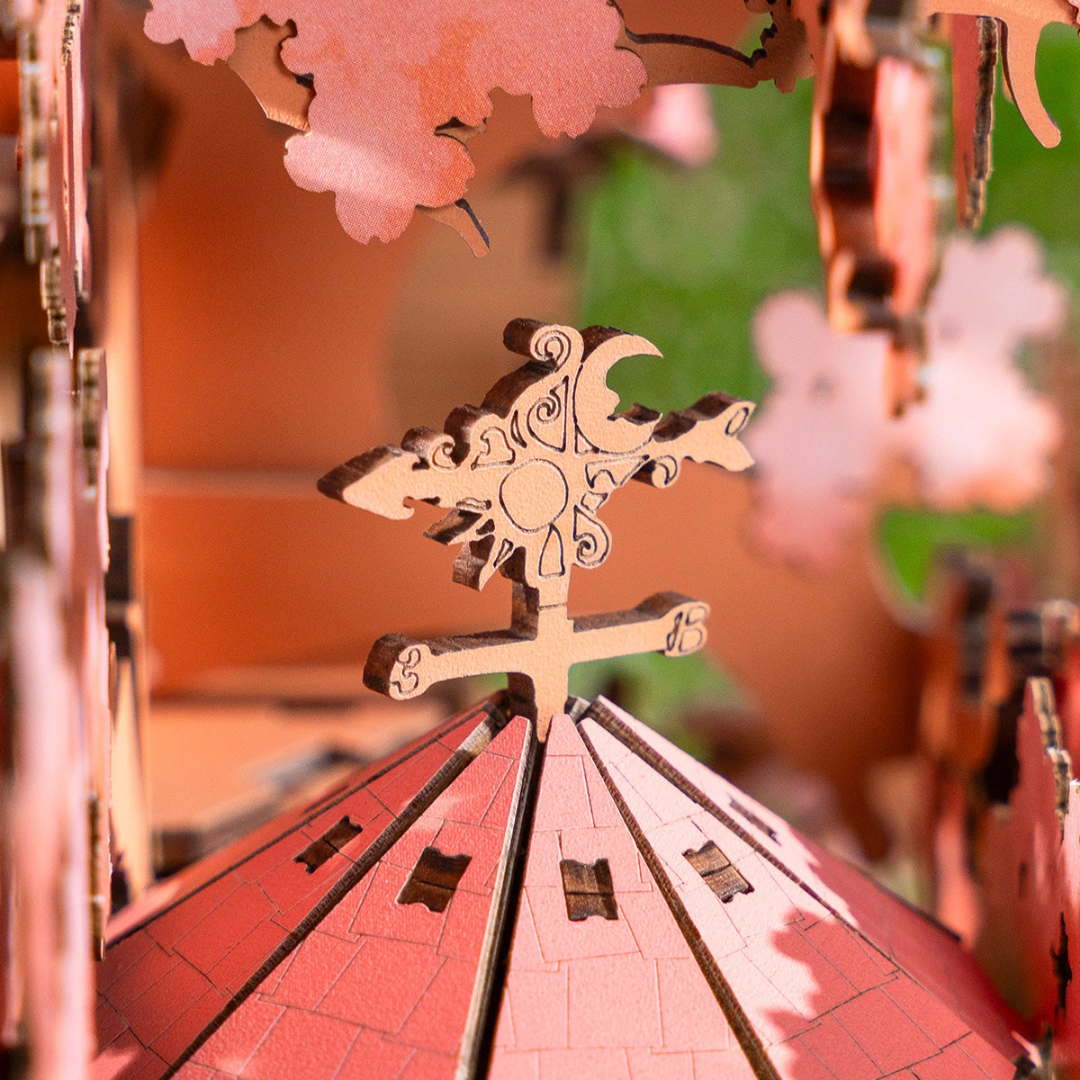 Huśtawka i winda na sznurku – Puzzle 3D Domek na Drzewie – Sakura Tree House | Model DIY Rolife Robotime
