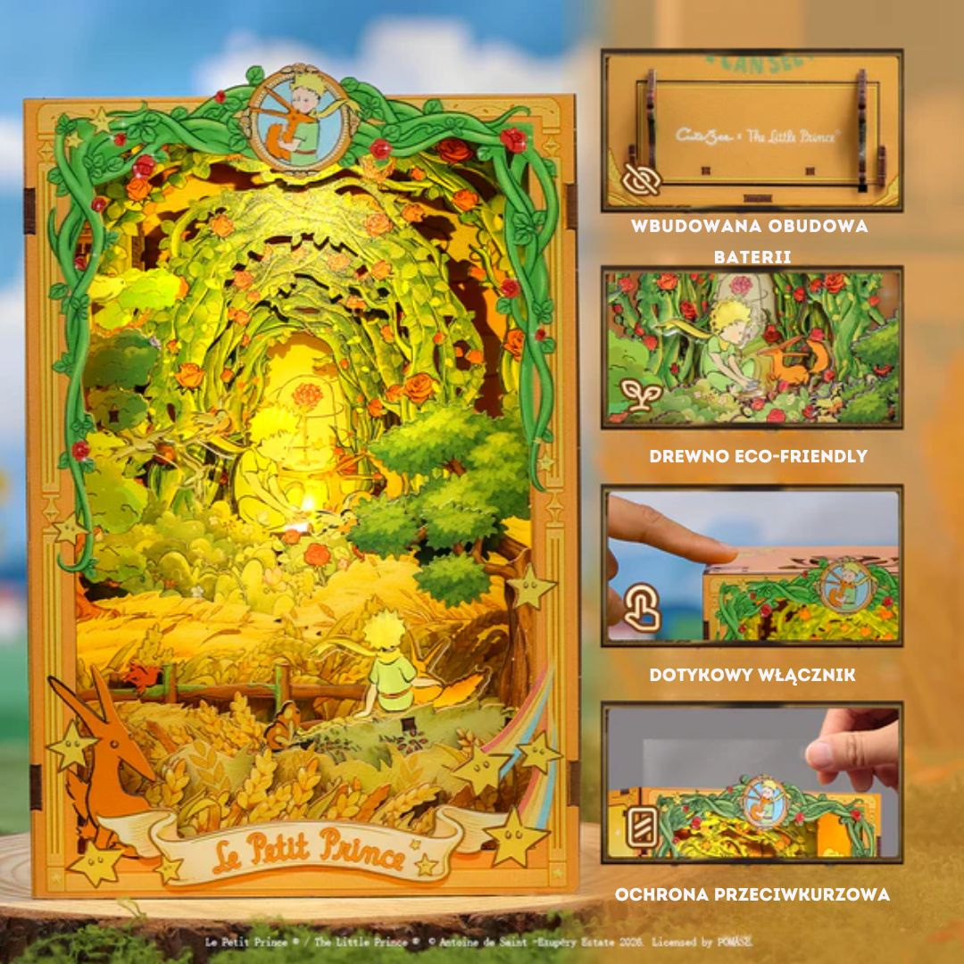 Little Prince Promise in the Wheat Field CuteBee DIY Book Nook – Puzzle 3D Prezent – oświetlenie LED po zmroku