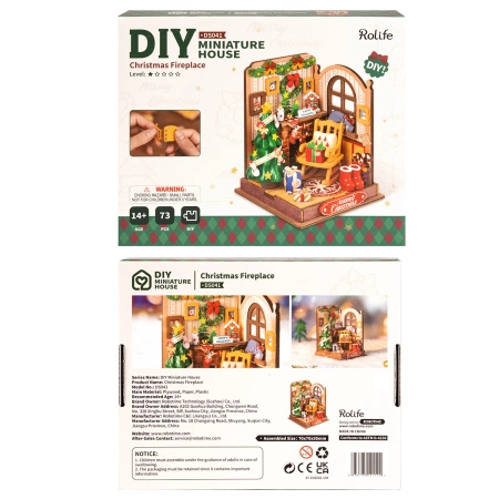 Mini Domek 3D - Christmas Fireplace | Rolife