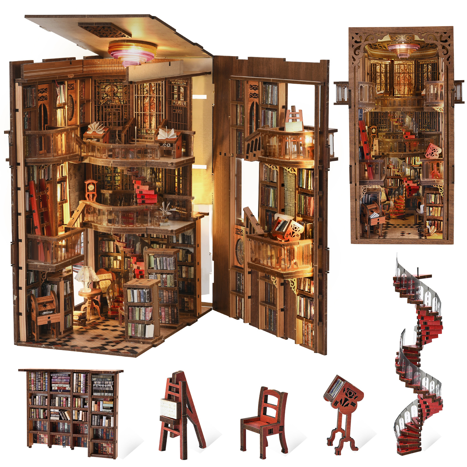 Efekt wow w biblioteczce – Abbey Library Minicity DIY Book Nook – Puzzle 3D Prezent