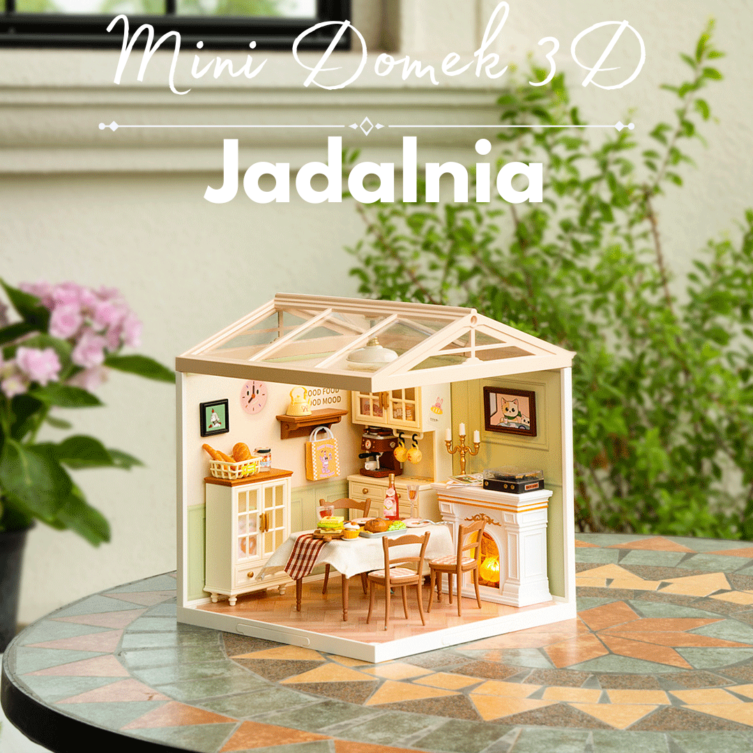 Mini Domek 3d - Jadalnia – oświetlenie LED po zmroku