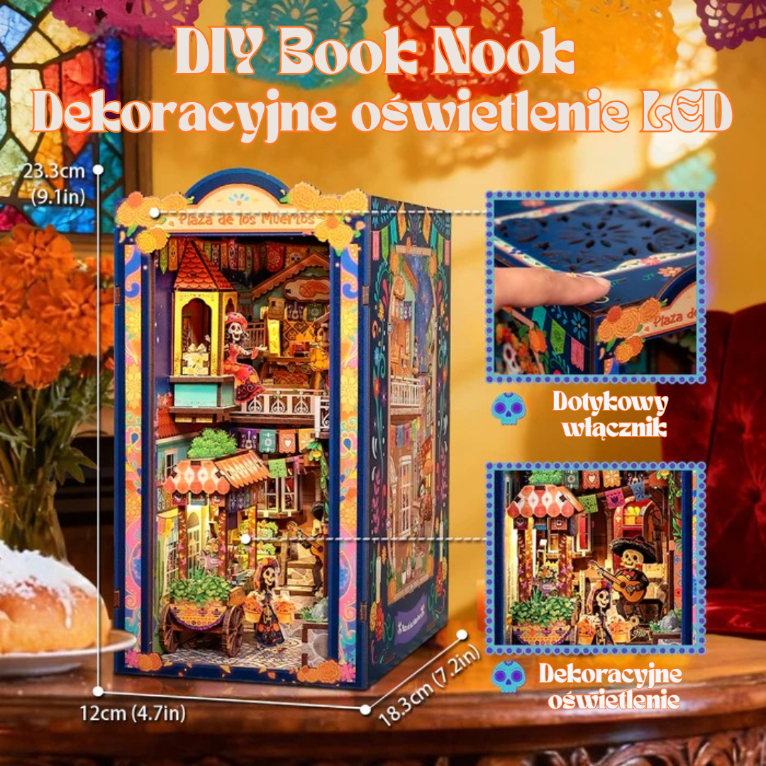 Nastrojowy blask po zmroku – Plaza de los Muertos - DIY Book Nook | Cutebee Miniaturowy Domek