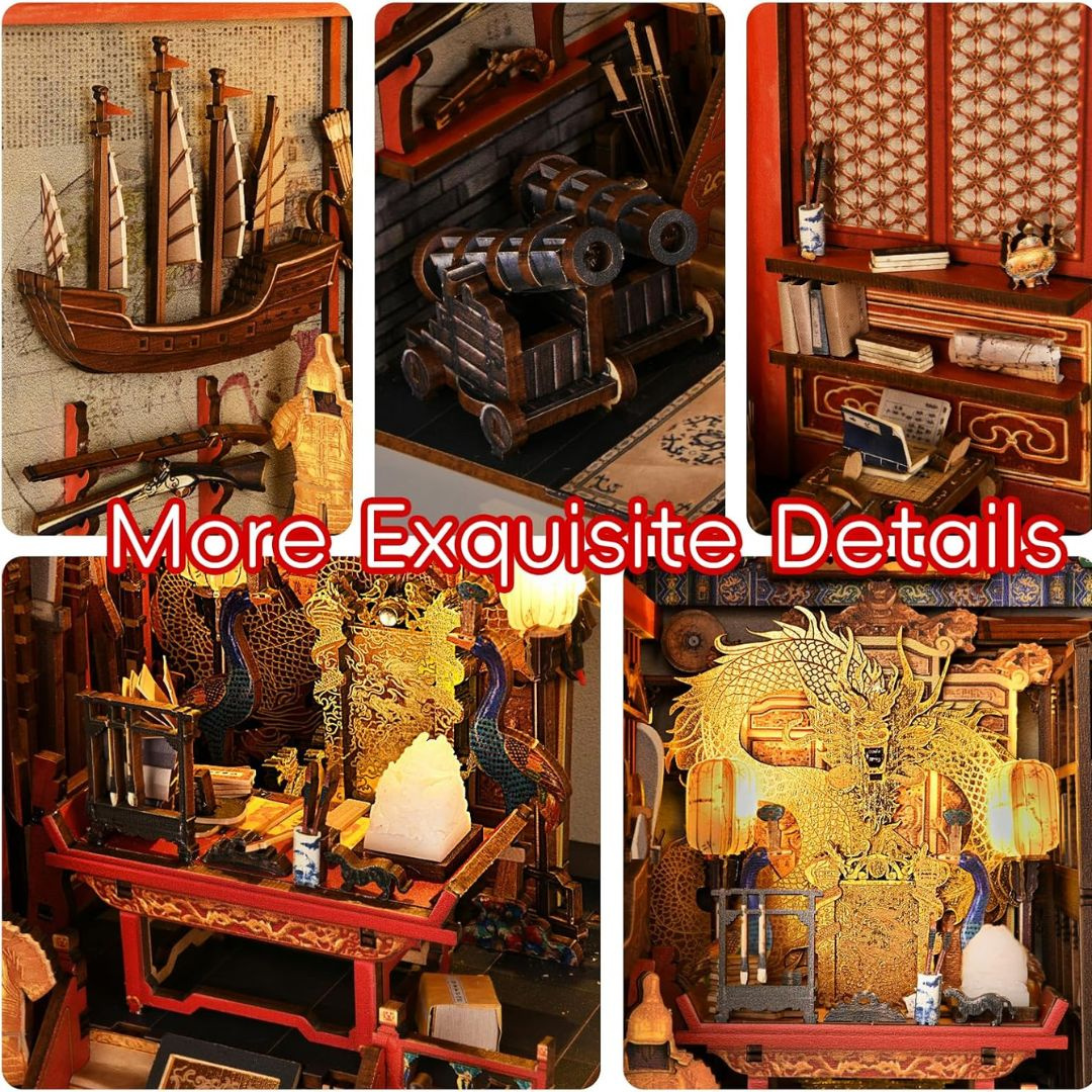 Dynastyczna rama z ochronną osłoną – The Emperor's Study DIY – book nook MiniCity z oświetleniem LED