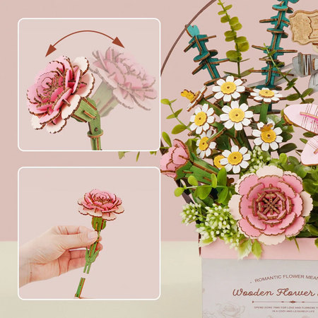 Kosz Kwiatów Flower Basket – Puzzle 3D Rowood, nie więdnie