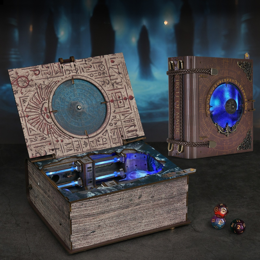 Circle of Magic Minicity DIY Book Nook – Puzzle 3D Prezent – oświetlenie LED po zmroku