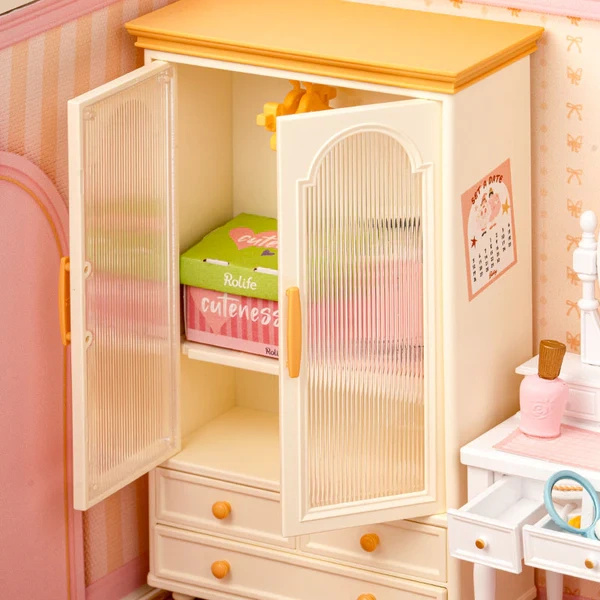 Modułowa mini-uliczka – Mini Domek 3D - Różowa Sypialnia | Rolife