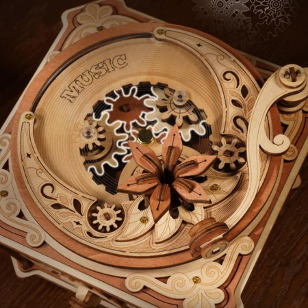 Drewniany Zestaw Puzzle 3D - Gramofon| ROKR