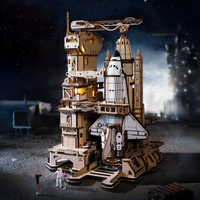 Space Shuttle Rakieta – Puzzle 3D ROKR, mechaniczny start z LED