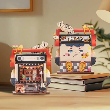 Drewniany Zestaw Puzzle 3D - Record Store