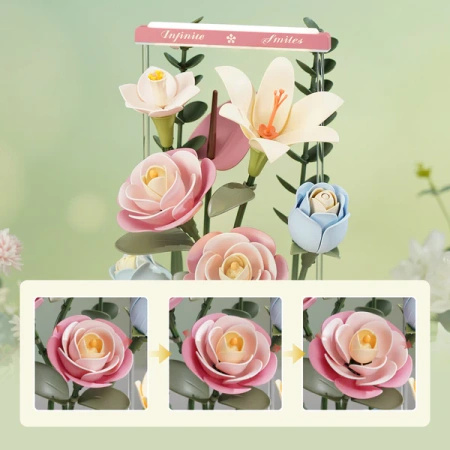 Puzzle 3D Bukiet Kwiatów – Blooming Bouquet Box | Model DIY ROKR