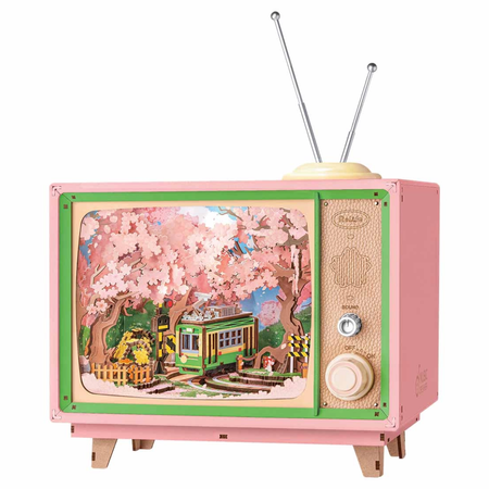 Sakura Dream Tour – Puzzle 3D Rolife, pozytywka retro TV (283 el.)