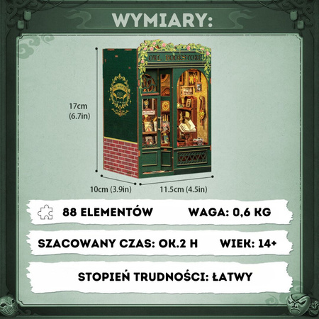 DIY Book Nook Zestaw Świąteczny - Księgarnia u Sowy