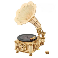Gramofon Grający Winyle – Puzzle 3D Robotime, model DIY