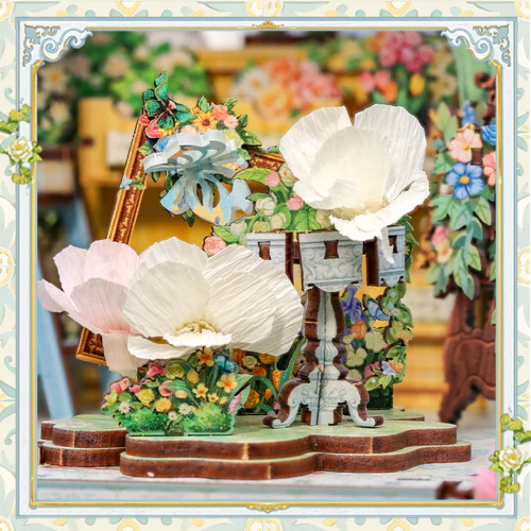 Pergola, doniczki i stół florystyczny