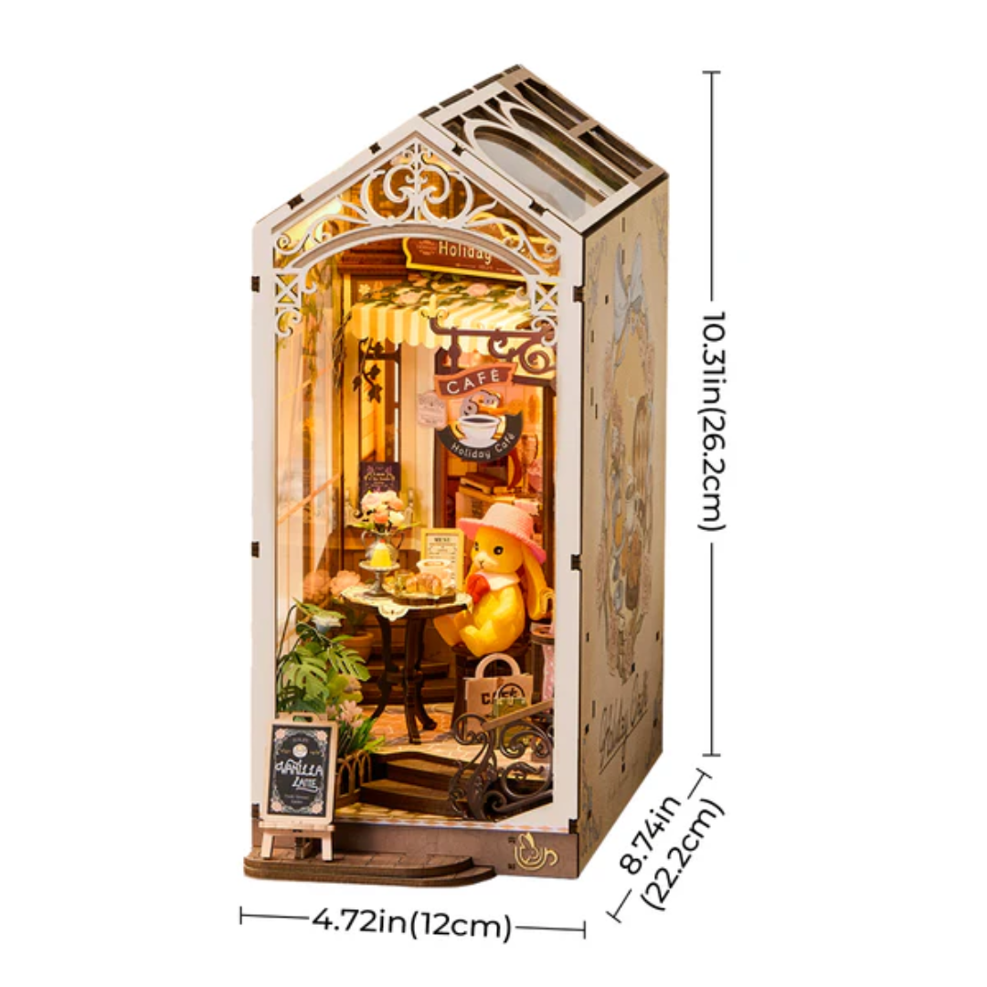 Holiday Café Rolife DIY Book Nook – Puzzle 3D Prezent – wymiary modelu