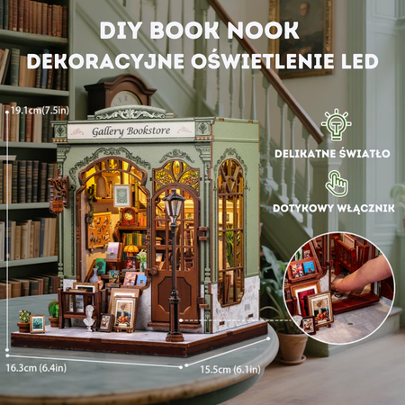 DIY Book Nook - Gallery Bookstore | Cutebee miniaturowy domek puzzle 3D