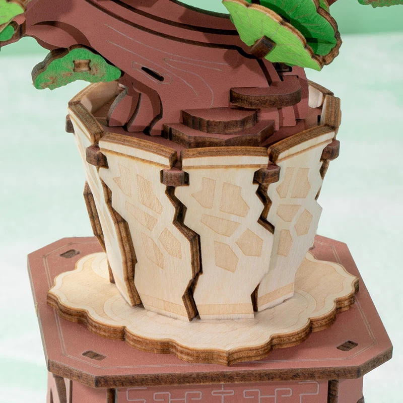 Warstwowa korona z detalami – Drewniany Zestaw Puzzle 3D - Bonsai | Rolife