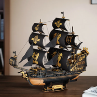 Drewniany Zestaw Puzzle 3D - Statek Piracki