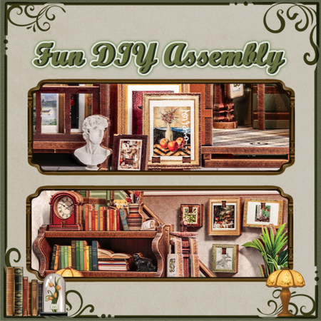 DIY Book Nook - Gallery Bookstore | Cutebee miniaturowy domek puzzle 3D