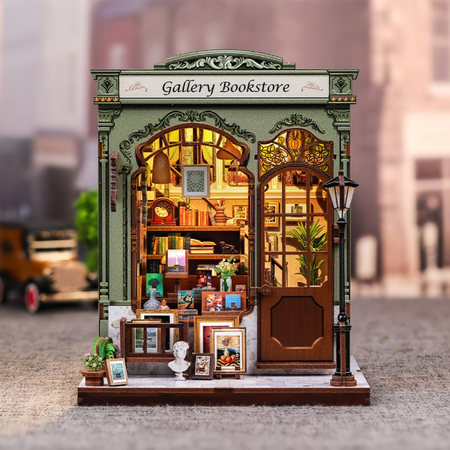 Zestaw Świąteczny Book Nook – Gallery Bookstore | Cutebee miniaturowy domek puzzle 3D