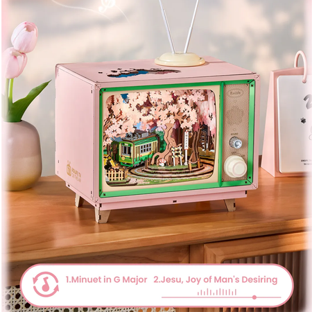 Sakura Dream Tour – Puzzle 3D Rolife, pozytywka retro TV (283 el.)