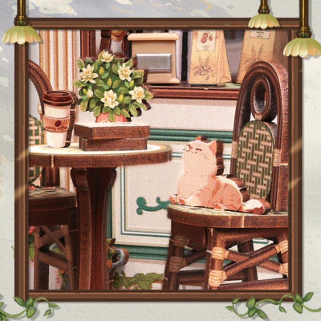 Przytulne wnętrze kawiarni – DIY Book Nook - Sunny Cafe | Cutebee