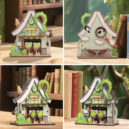 Book Shop TaleBox – Puzzle 3D Cutebee, miniaturowy domek DIY