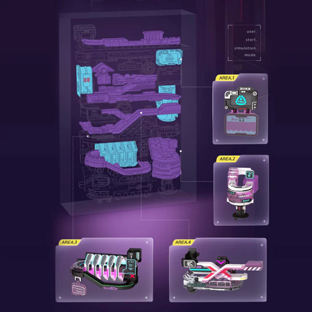 Tor Kulkowy Future City – Puzzle 3D ROKR, marble run z LED (140 el.)