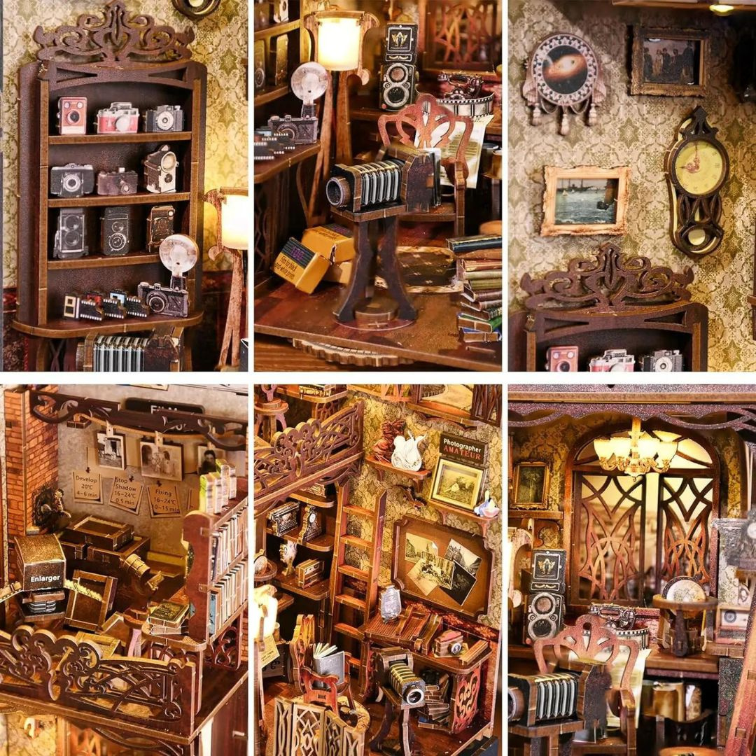 Aparat i statyw – Zakład Fotograficzny – DIY Book Nook Puzzle 3D