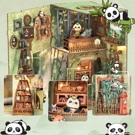 DIY Book Nook - Panda Bookshop | Cutebee