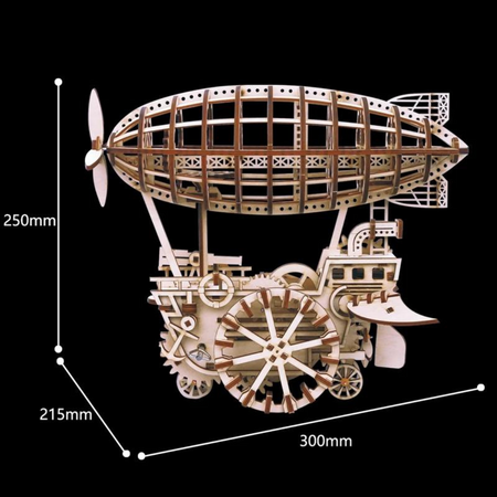 Sterowiec Vintage – Puzzle 3D Robotime, drewniany model DIY