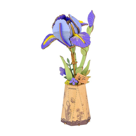 Irys – Puzzle 3D Rowood, kwiat DIY Rolife