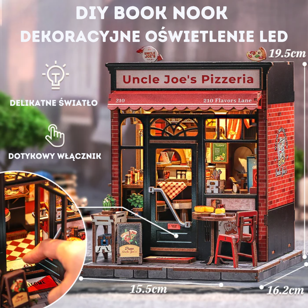 DIY Book Nook - Pizzeria | Cutebee Mini domek – wymiary modelu