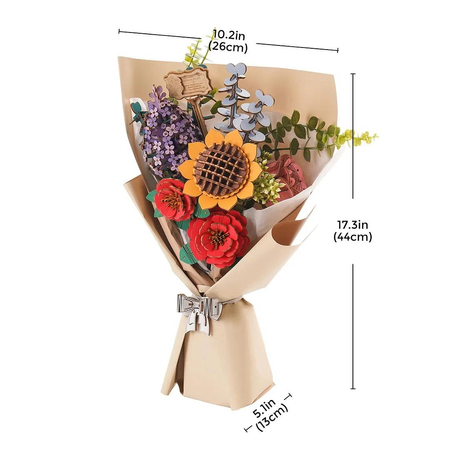 Drewniane Puzzle 3D Bukiet Kwiatów – Flower Bouquet | Model DIY Robotime