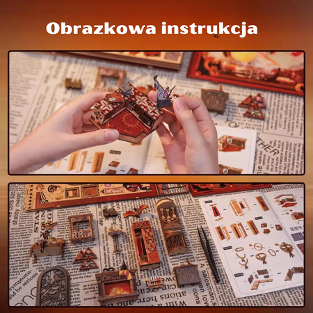 DIY Book Nook - Ognisty Smok | Dom Gryffindor Cutebee Mini Domek 3D