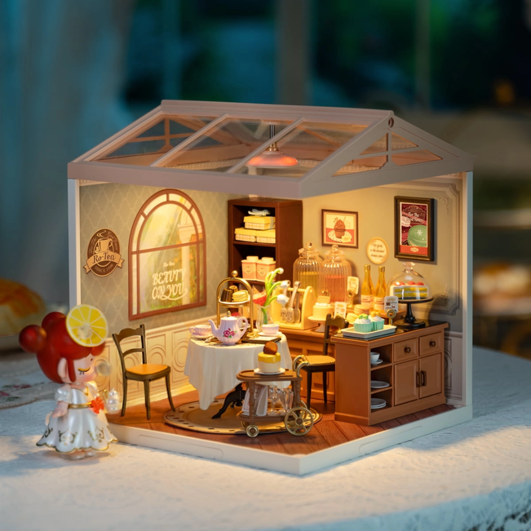 Mini Domek 3D - Herbaciarnia Sweet Sips Tea | Rolife – oświetlenie LED po zmroku