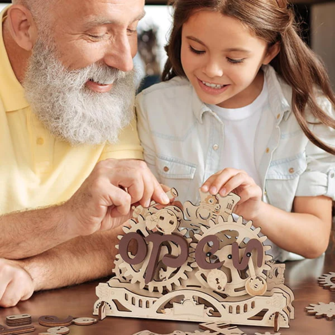 Drewniany Zestaw Puzzle 3D - Open/Closed | ROKR – pomysł na prezent