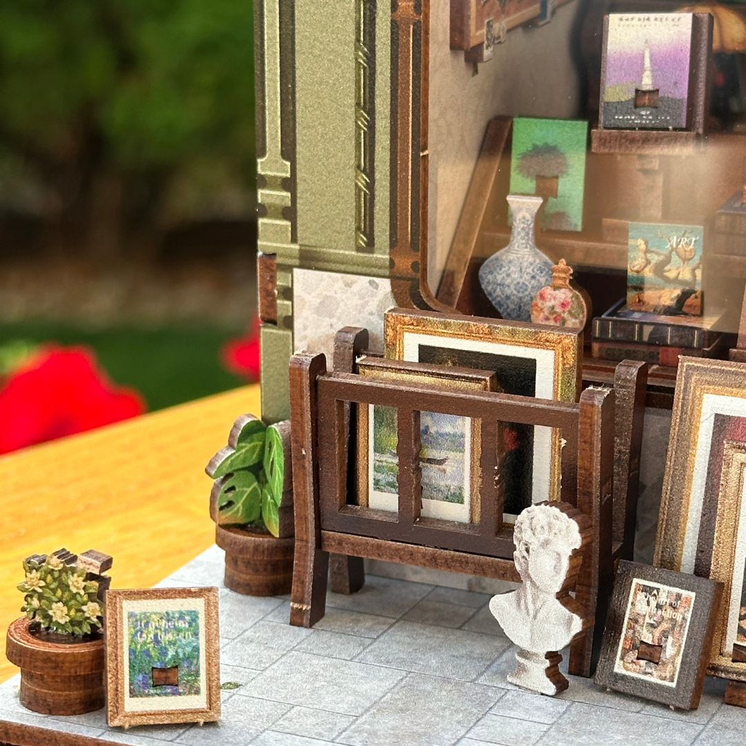 Drzwi, które otwierasz – DIY Book Nook - Gallery Bookstore | Cutebee miniaturowy domek puzzle 3D