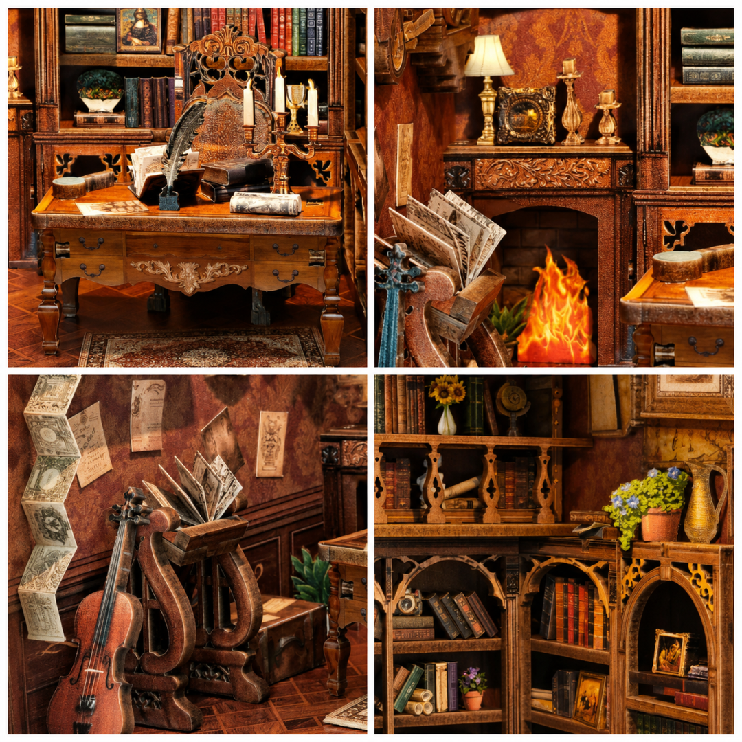 Biurko pełne opowieści – Time Book House – DIY Book Nook Joincon | Puzzle 3D Prezent